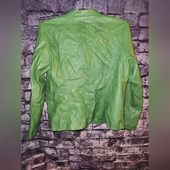 Alfani Green Faux Leather Jacket sz Medium - Picture 3 of 3